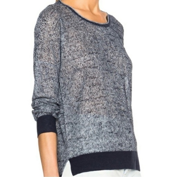 Rag & Bone Skye Linen Pullover In Navy - Picture 1 of 8